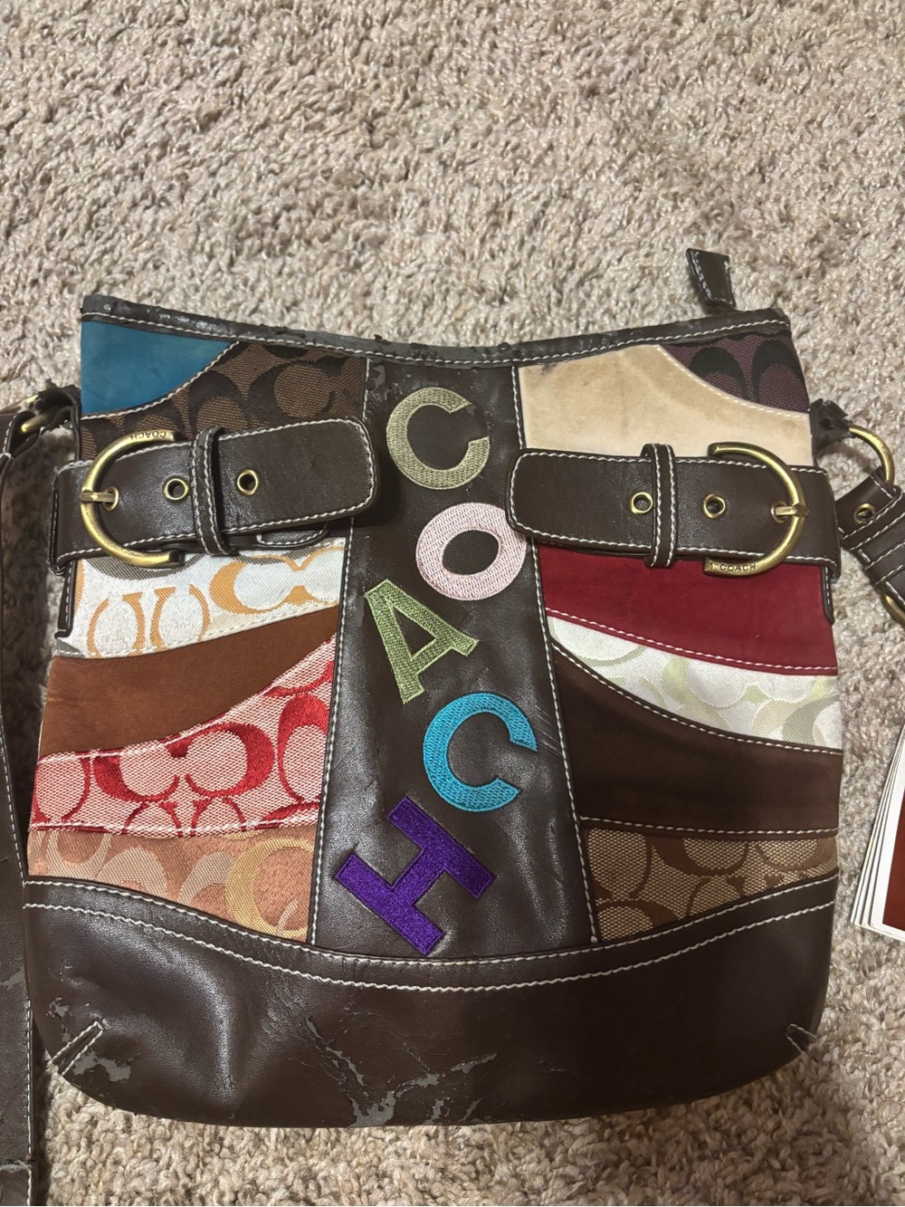 Coach Multicolor Patchwork Leather Crossbody Bag